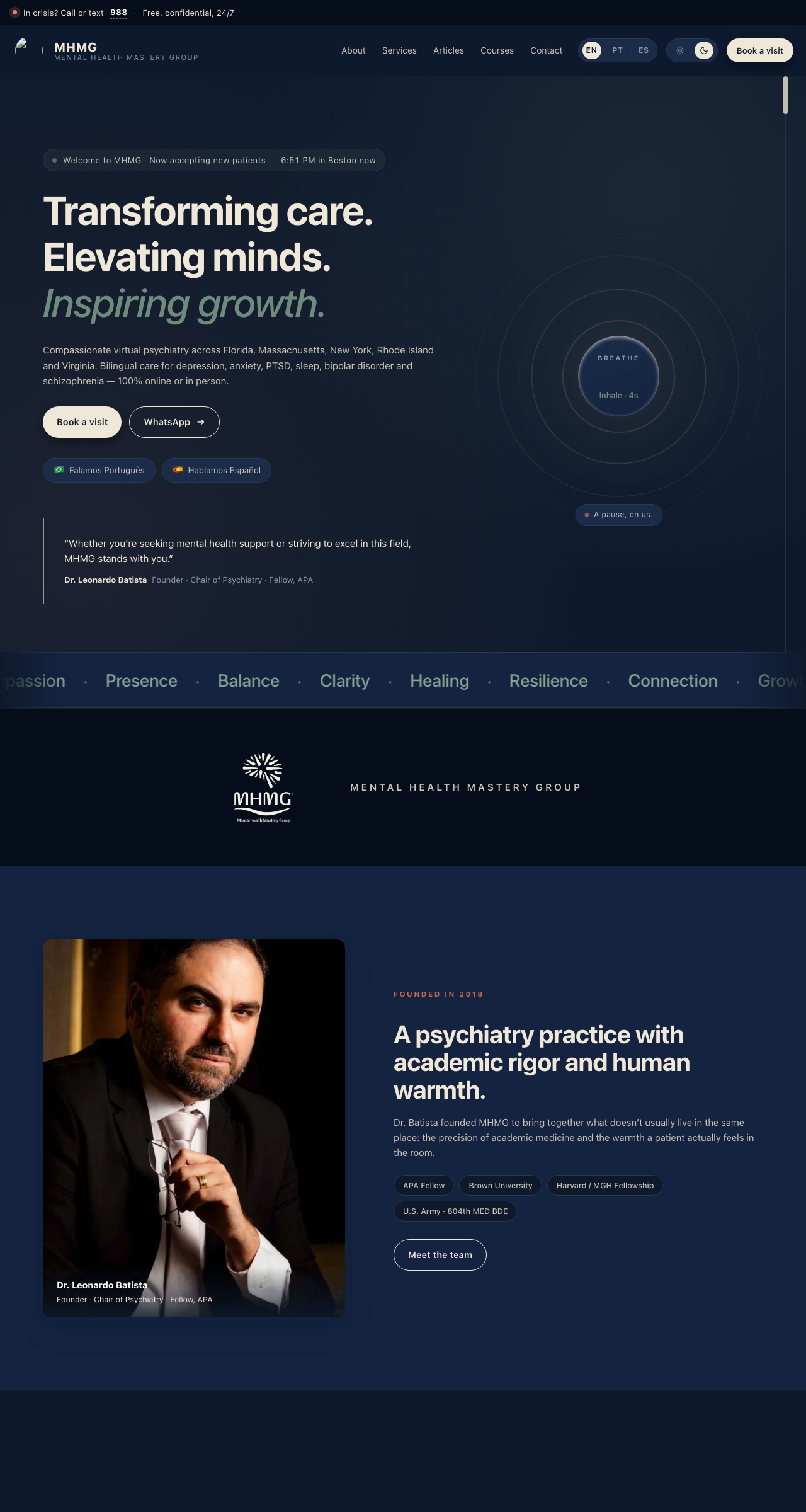 Preview do site MHMG Estados Unidos