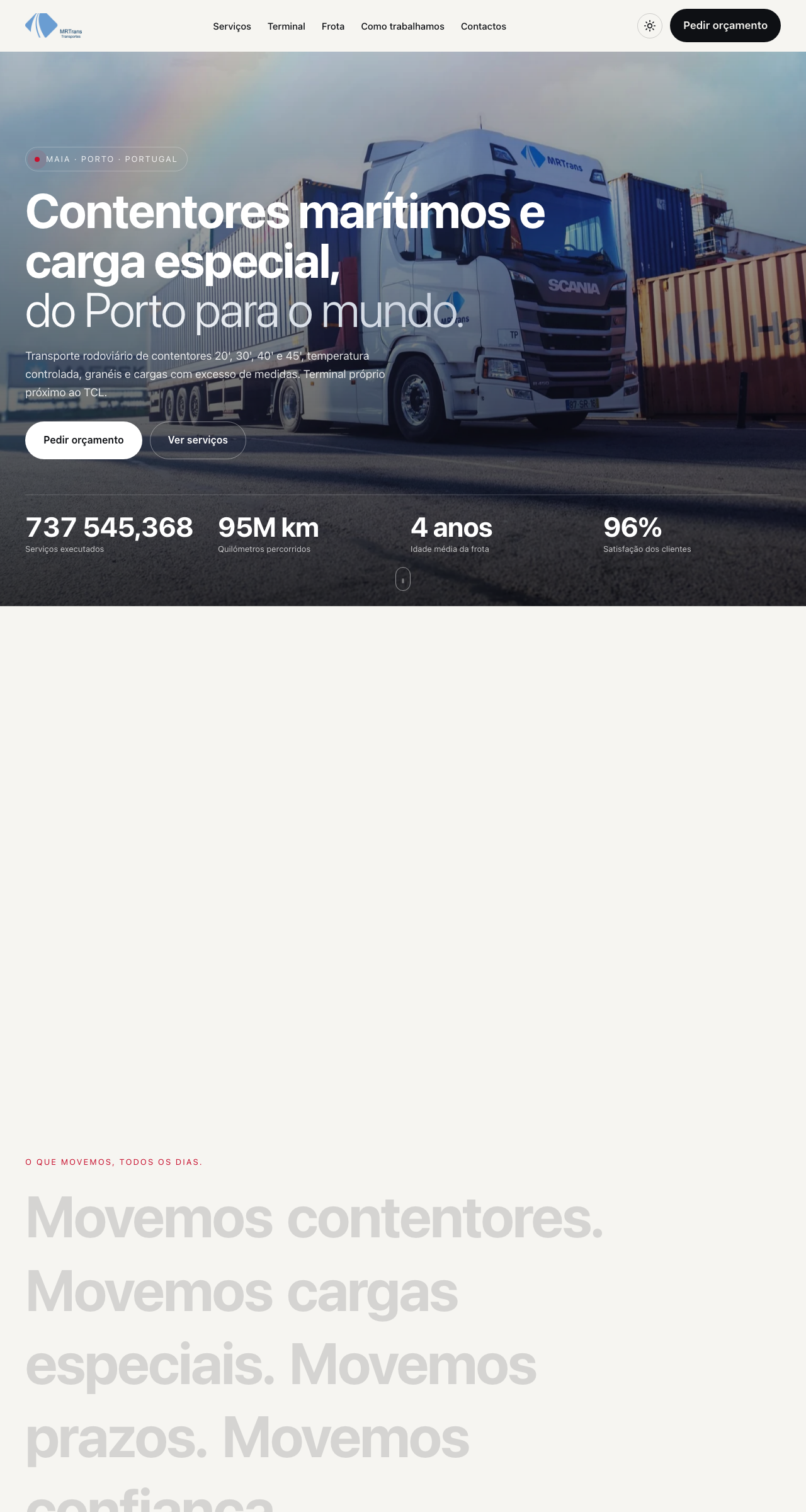 Preview do site MRTrans Portugal